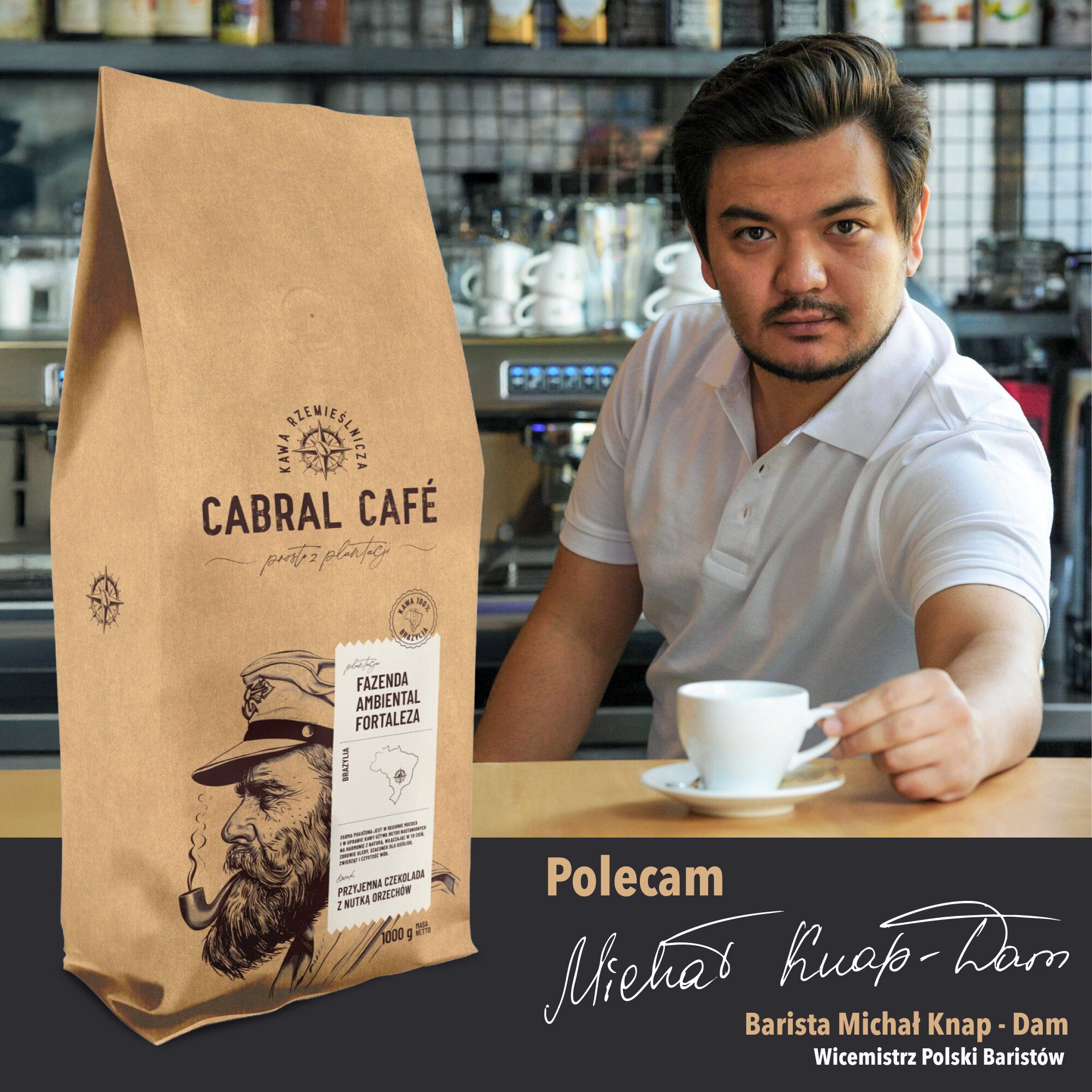 Filiżanka 70ml Cabral Cafe ze spodkiem - Espresso & Ristretto
