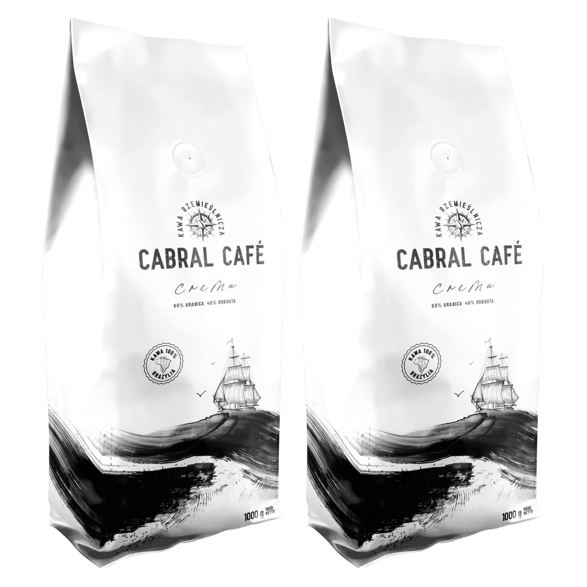 Kawa ziarnista CABRAL CAFE Crema (Rzemieślnicza) 2 x 1 kg
