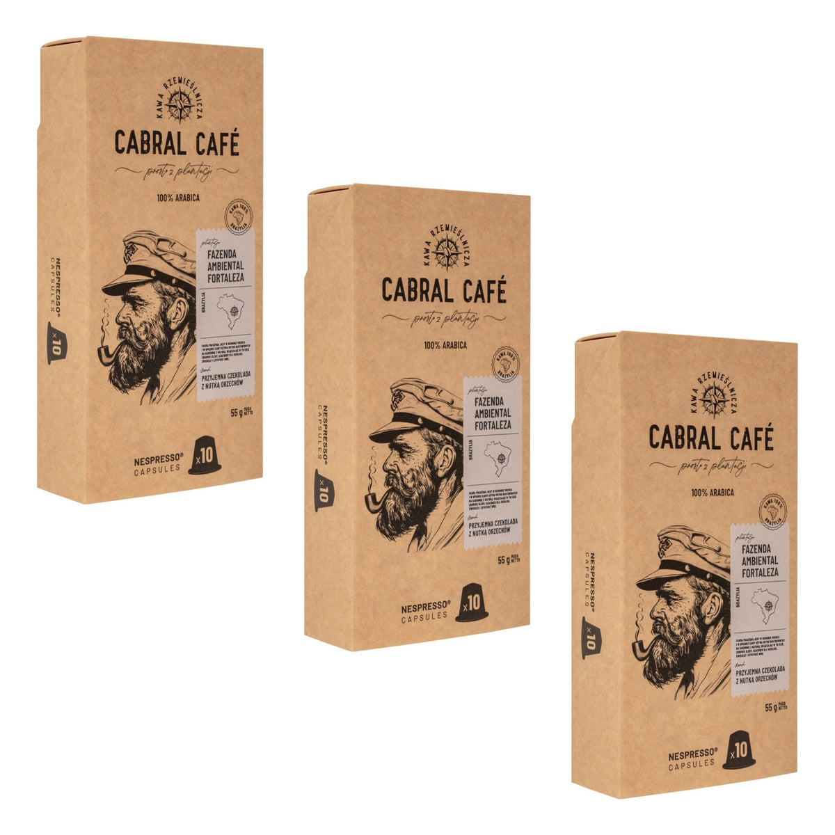 Kapsułki CABRAL CAFE Fazenda Ambiental Fortaleza do ekspresu Nespresso 30 kapsułek (3 x 10)